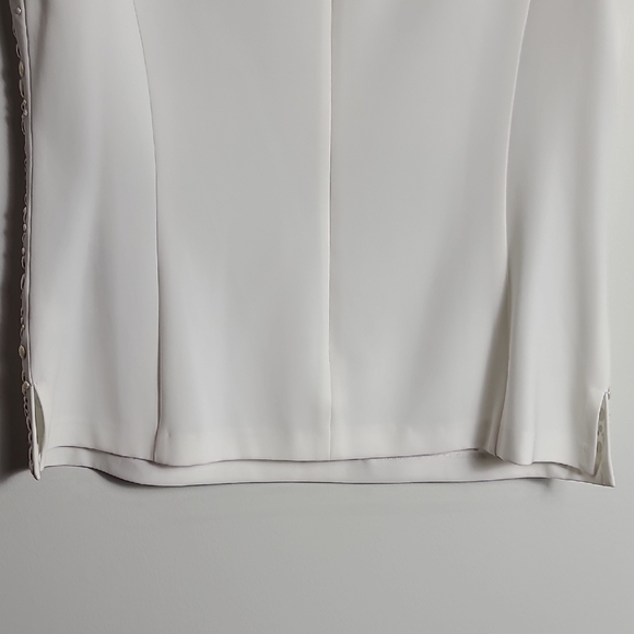 ST.JOHN Evening Ivory With Silver and Cream  Elegant Sleeveless Top Size 8 - Picture 12 of 16